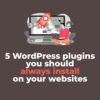 5 WordPress plugins you should always install on your websites